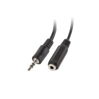 Кабел/преходник Lanberg adapter jack stereo (M) -> jack stereo (F) X2 10cm